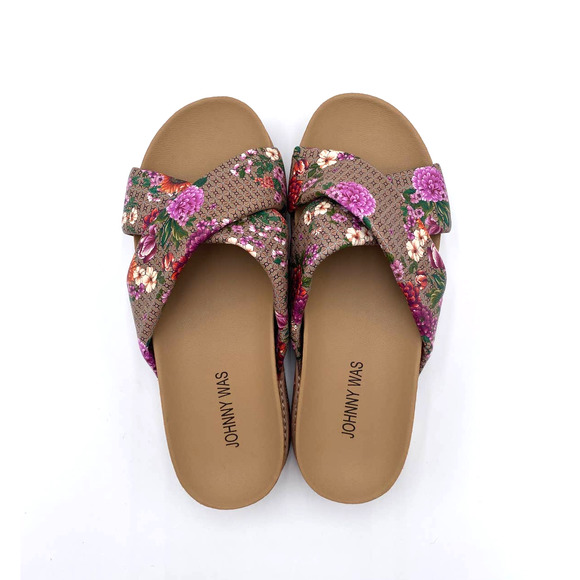 Johnny Was Jenna Floral Crisscross Platform Sandal EUC Woman's SZ: 7.5 WS3122 - Picture 5 of 10